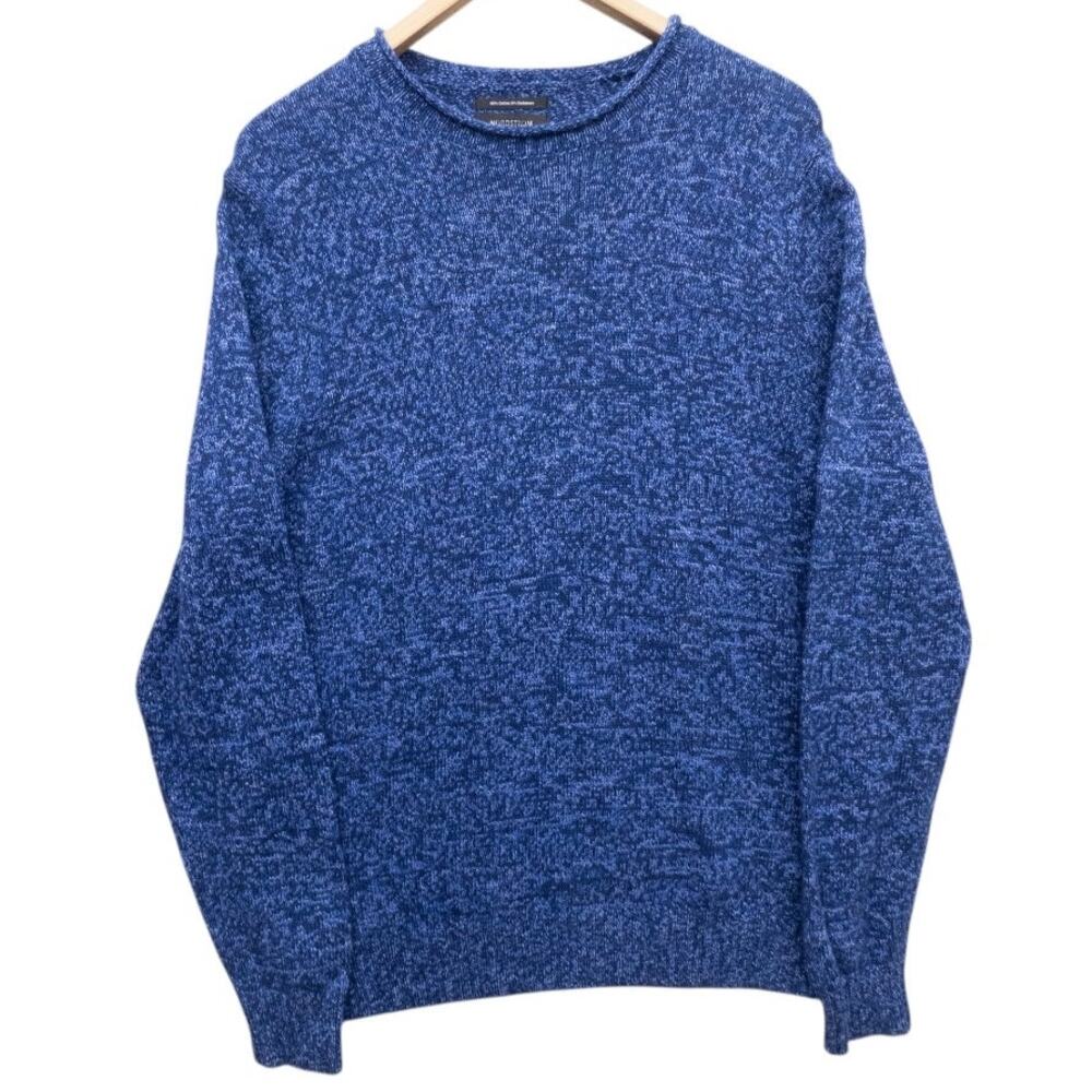 Nordstrom Men's Shop Cotton Cashmere Crewneck Sweater M Blue Heather NWOT